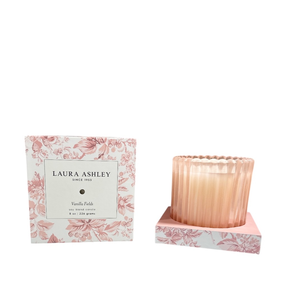 NEW Laura Ashley VANILLA FIELDS Scented Candle - Soy Blend